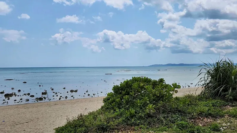 View of the beach and the sea from Kitanakagusuku Sports Park Okinawa