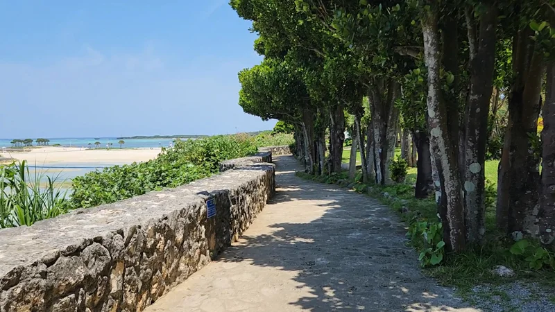 Stone walkway with ocean view at Ocean Expo Park