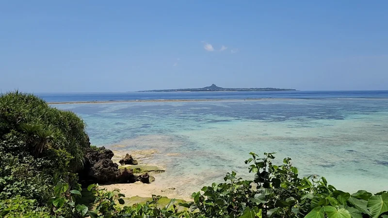 Ocean view of Ie Island from Ocean Expo Park