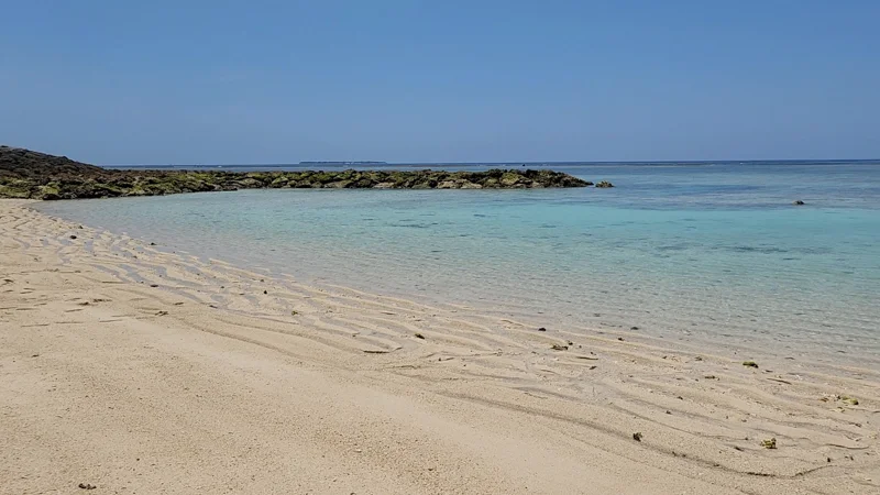 Clear shallow water at Ocean Expo Park beach