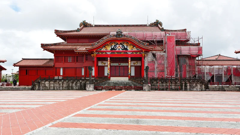 Facade of Shuri Castle in Naha, Okinawa