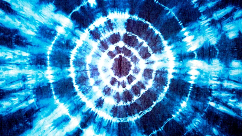 Spiral indigo dye pattern on Okinawan fabric.